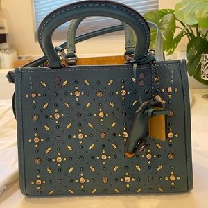 COACH ROGUE 25 WITH PRAIRIE RIVETS -Dark Turquoise